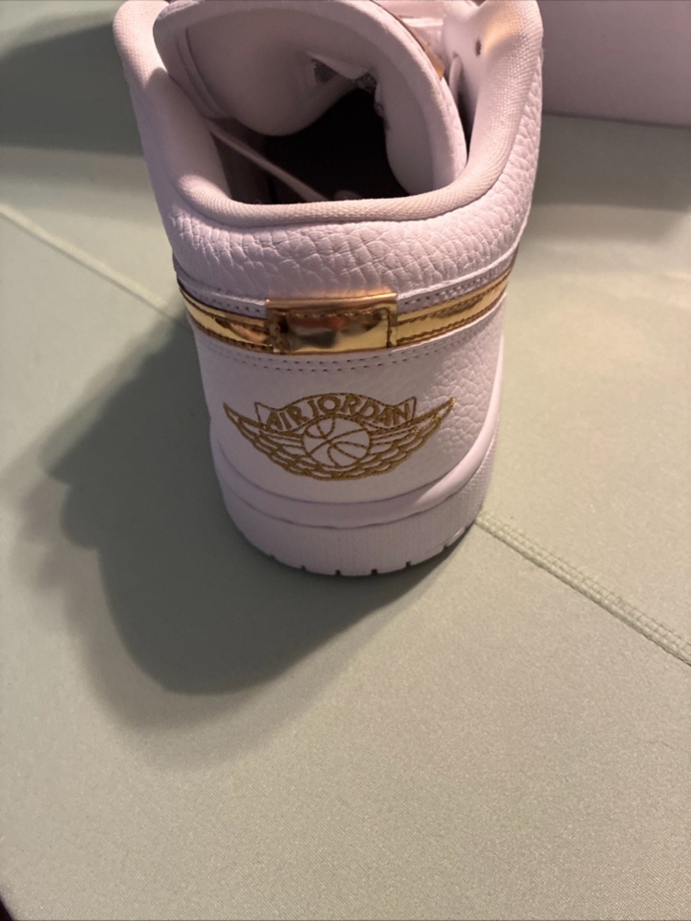 Air Jordan  1 low ladies metallic gold sneaker size 9.5 - Picture 7 of 11